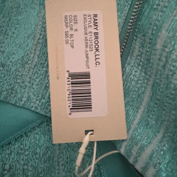 NWT - Ramy Brook Metallic Blue Jumpsuit - Size 6 - Picture 7 of 16